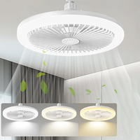 3In1 Ceiling Fan With Lighting Lamp E27 Converter Base With Remote Control For Bedroom Living Home Silent Ac85-265v