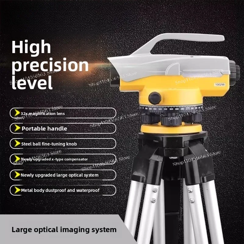 High Precision Leveling Instrument 32X Magnification, for Engineering Survey and Tripod Mapping with Accurate Alignment