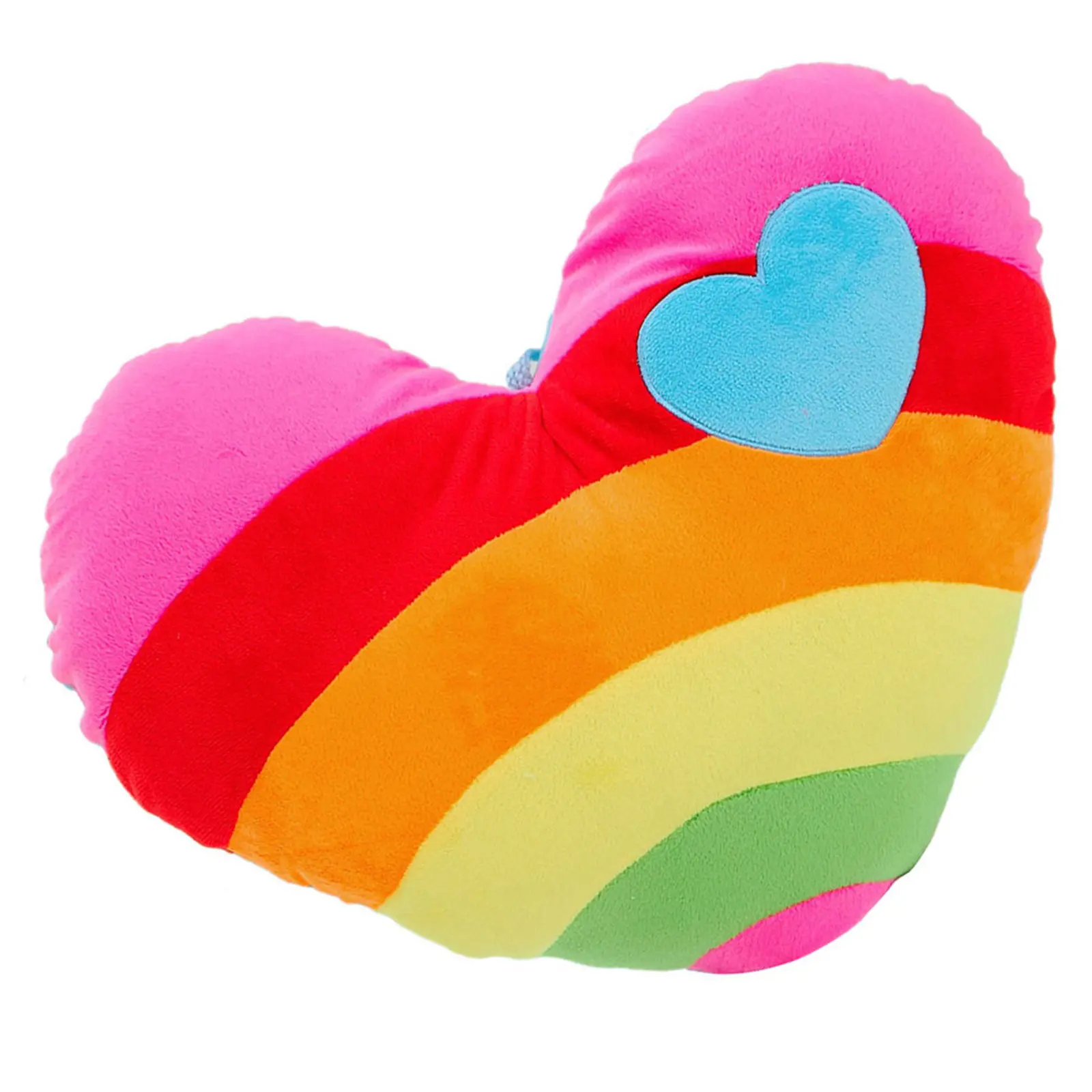 

1Pcs Heart Shape Throw Pillow Rainbow Pattern Soft PP Cotton Cushion Comfortable Back Cushion for Home Car Sofa Bedroom Living