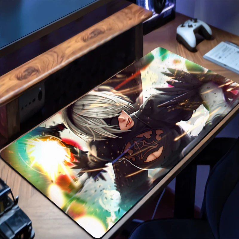 Alas Mouse Besar YoRHa No.2 Tipe B Alas Mouse Pemutar Game E-sport Alas Keyboard Laptop Alas Anti-selip Alas Mouse Anime Game PC
