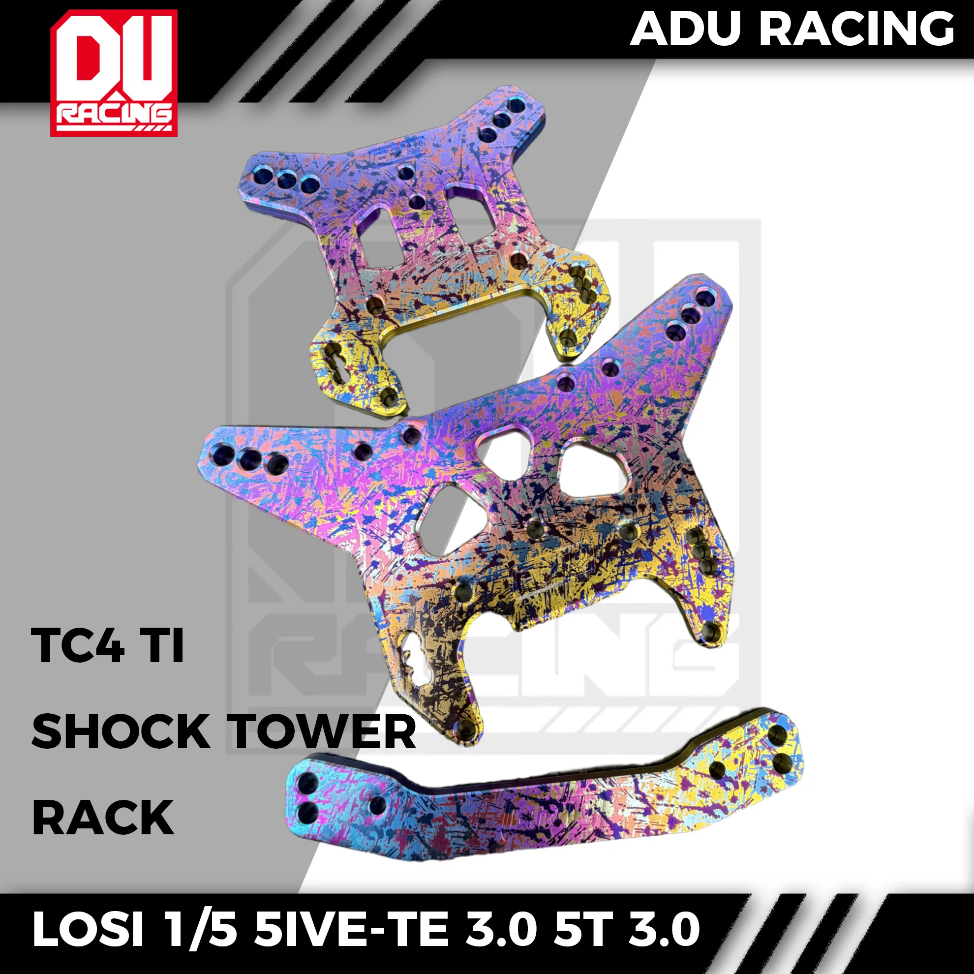 ADU Racing shock TOWER and rack CNC TC4 ti FOR LOSI 5T 5IVE-TE 3.0 LOS-3699 LOS-3689 colorful