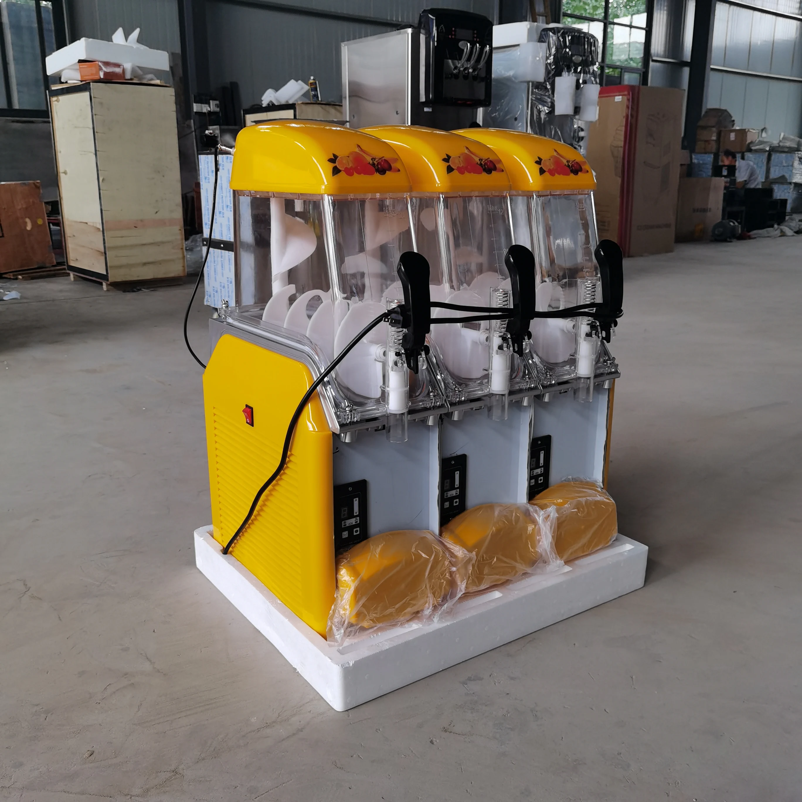 Commercial Slushy Machine 12*3 Three slot Electric Fully Automatic Snow Mud Forming Machine Frozen Beverage Snow Melting Machine