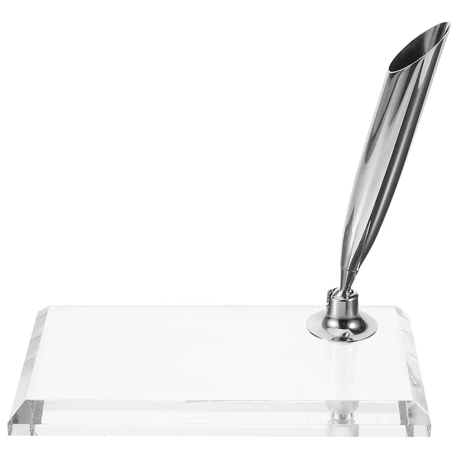 

Vintage Quill Pen Holder Single Silver Acrylic Stand for Desk Office Accessories Durable Stable Practical Gift