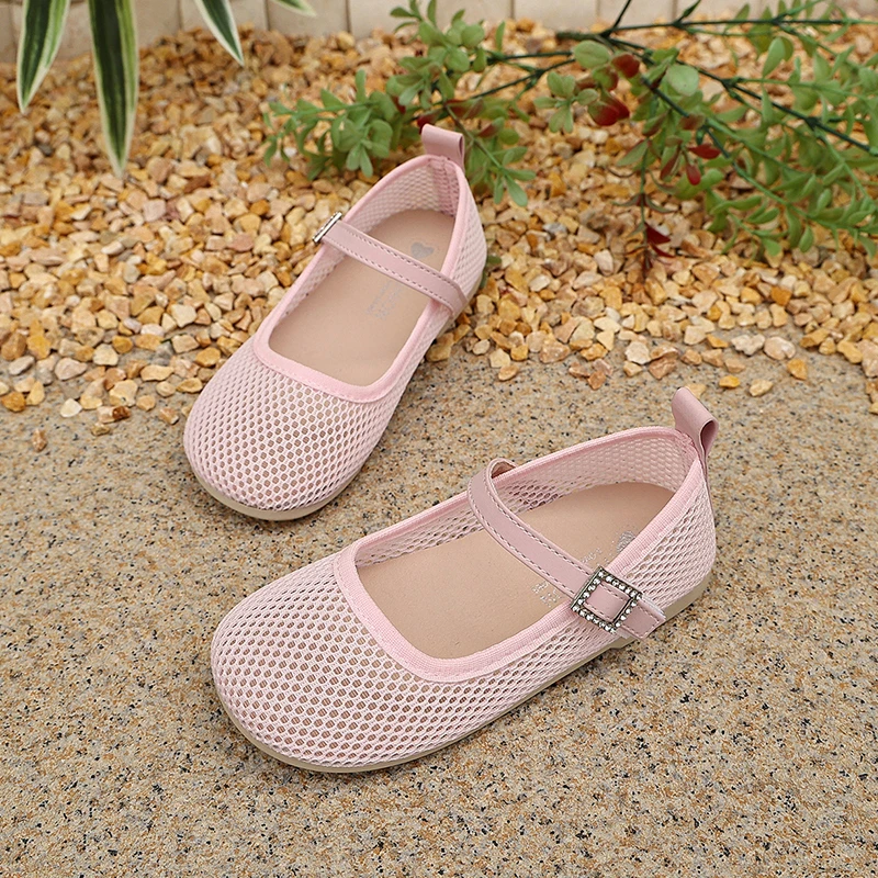 Picture 4: New Toddler Girls Mesh Mary Jane Shoes, Breathable Hollow Out Soft Sole Flats Kids Footwear for Daily, School, Party, Summer