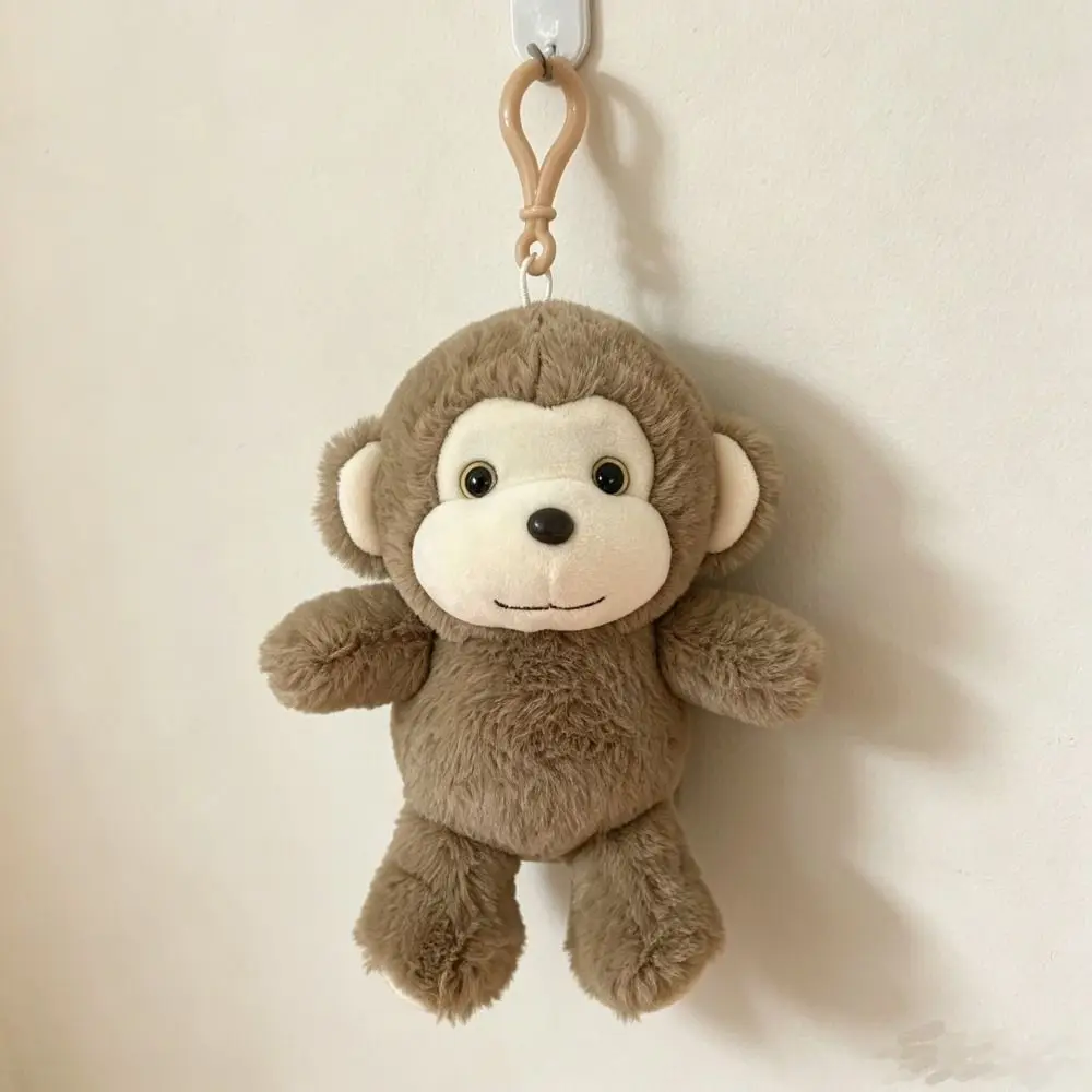 Stuffed Animal Plush Monkey Keychain Bag Charm Soft Doll Simulation Monkey Doll 18cm PP Cotton Monkey Stuffed Pendant