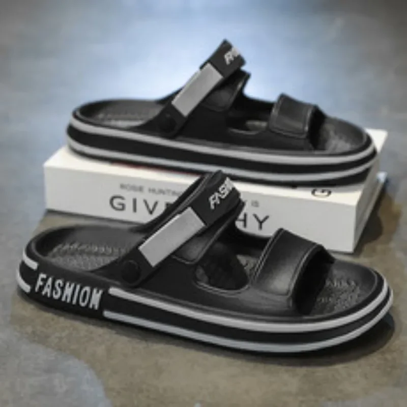 Модные летние мужские сандалии для спорта на открытом воздухе, универсальные двойные противоскользящие износостойкие пляжные тапочки с мягкой подошвой для вождения автомобиля