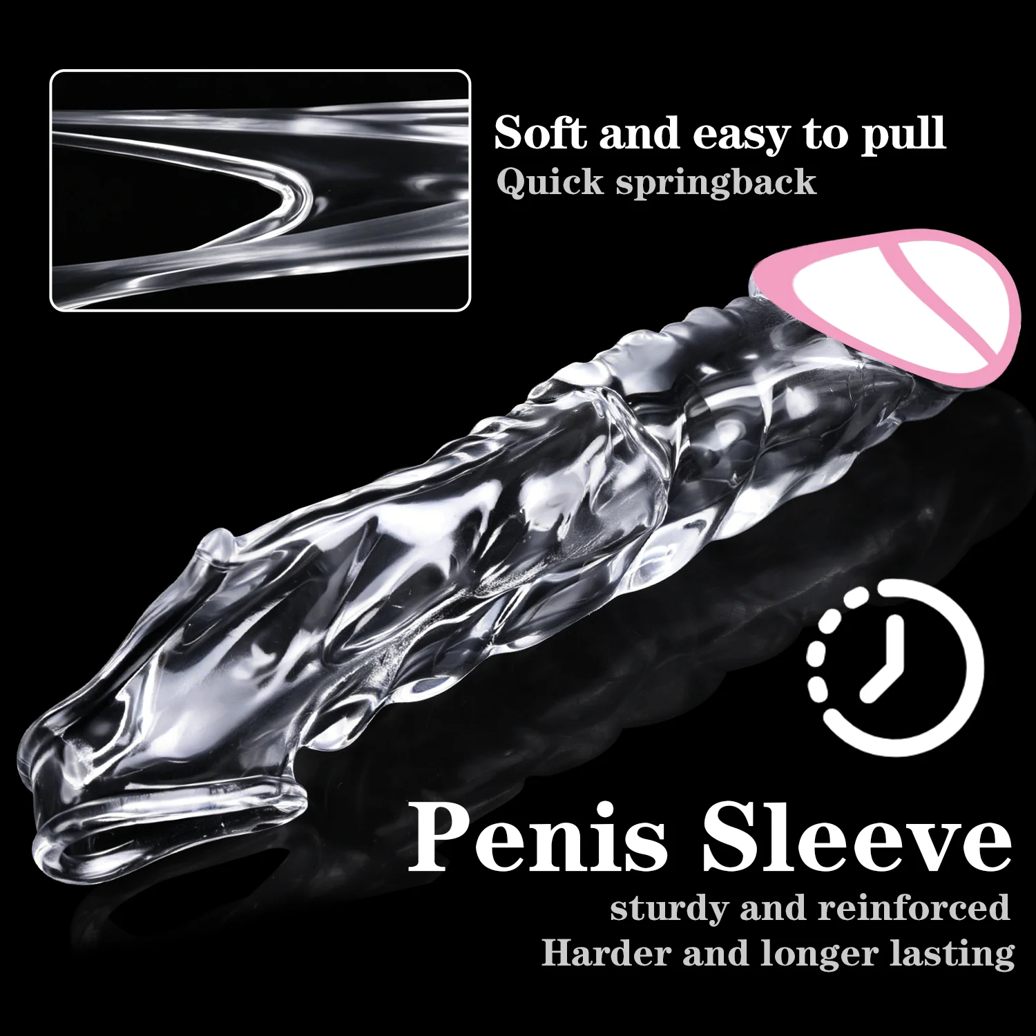 Realistic Penis Extension Cock Sleeve Reusable Silicone Penis Enlarger Delay Condoms For Men Dildo Enhancer Sex Toys - view 2