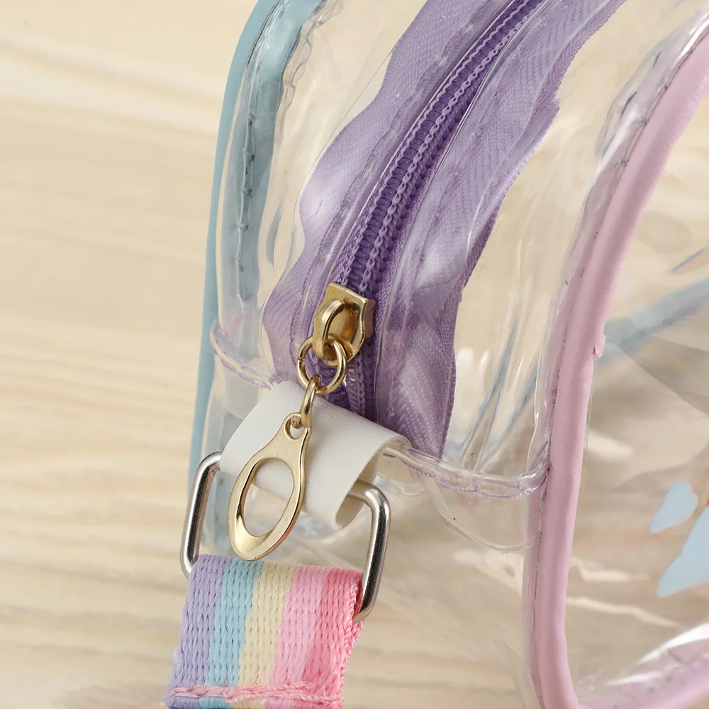 Transparent Cosmetic Airport Travel Storage Bag Pattern Transparent Beach Bag High Value Ins Wind Large Capacity Cosmetic Bag