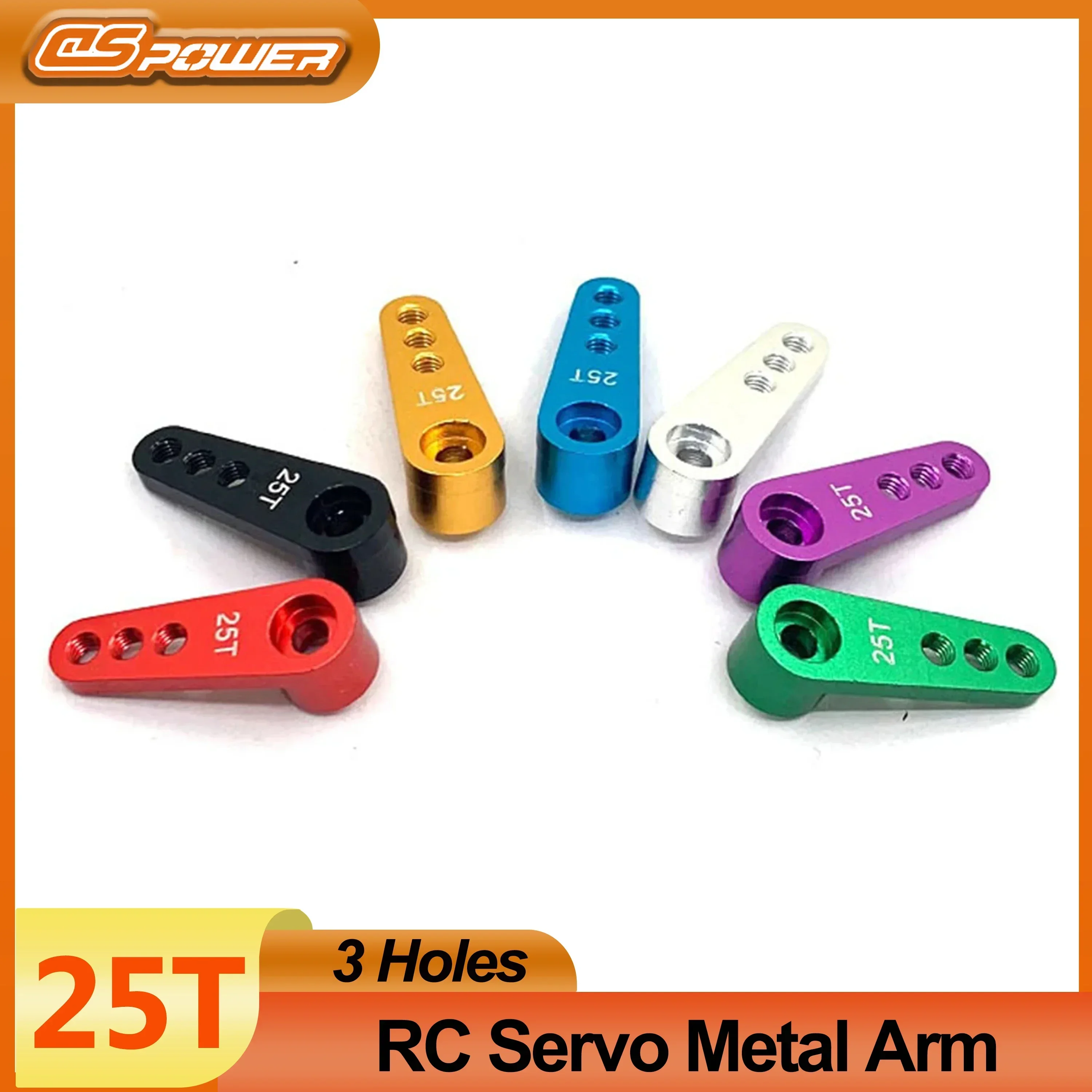 DSPOWER 25T 28,5mm brazo Servo de Metal para 1/10 RC coche 2G 21G 2KG 25KG oruga de barco Wltoys Futaba HSP Axial SCX10 piezas Accesorios