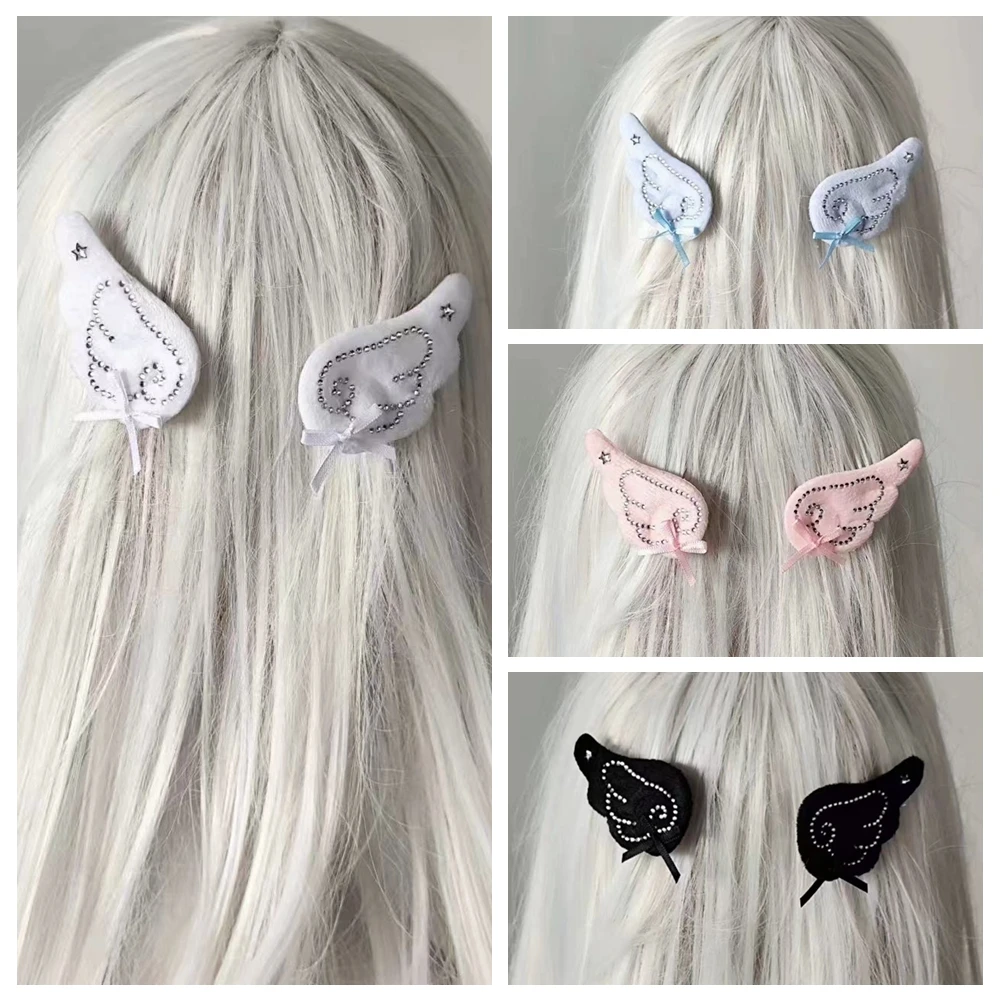 

2Pcs Angel Wings Super Cute Angel Wing Plush Hairpin Girl Hair Clip Accessories Lolita Headdress Headwear Accesories