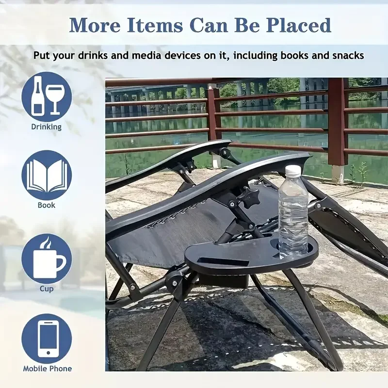 1Pcs Cup Holder Tray With Mug Slot Cell  Phone Slot Recliner Outdoor Camping Folding Recliner Accessory For Caravan Motorhome