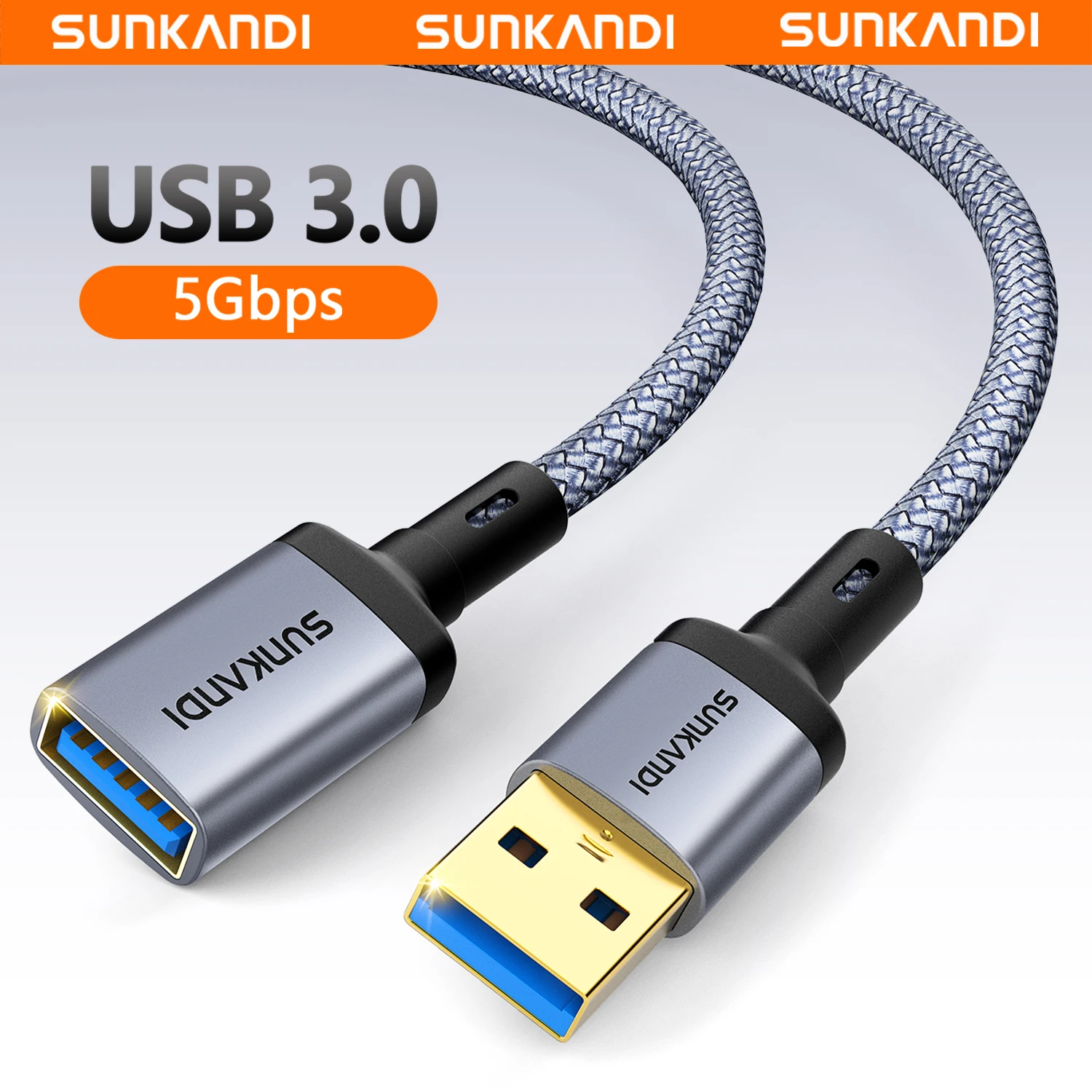 SUNKANDI USB 3.0 Extension Cable USB 3.0 Male A to Female A 5Gbps for Gamepad USB Flash Drive USB Hub External Hard