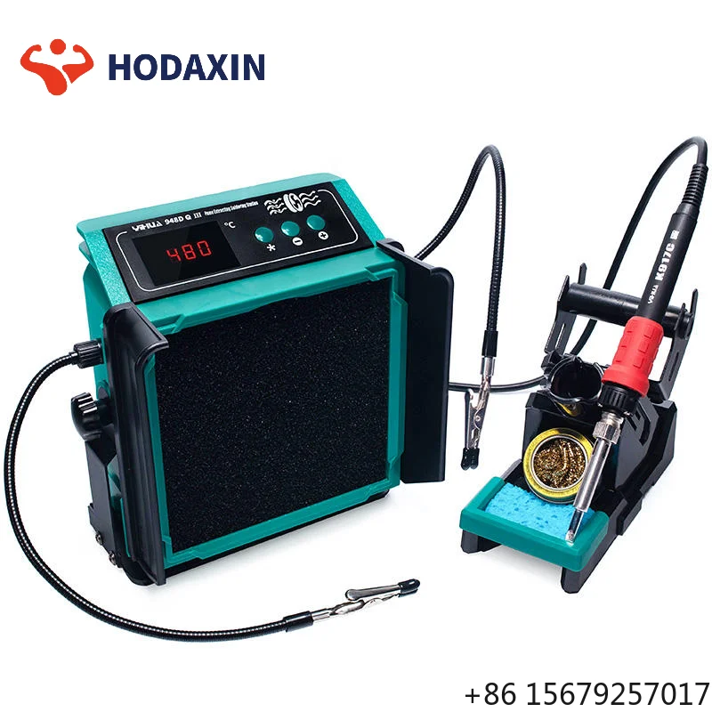 YIHUA 948DQ III Digit Display Smoke Absorber Fume Extracting Soldering Station for Phone Repair