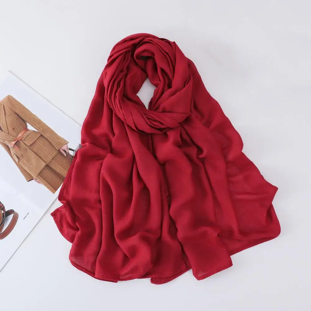 Versatile Women Headscarf Women’s Solid Color Headscarf Soft Breathable Wide Head Wrap Versatile Smooth Touch Scarf Stylish