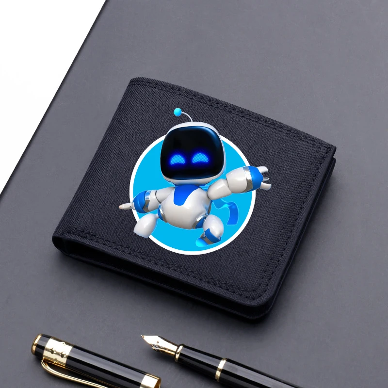 Astro Bot Wallets Cartoon Game Figure Printed Square Coin Purses Multi-purpose Wallet Folded Card Holder Boys Christmas Gifts