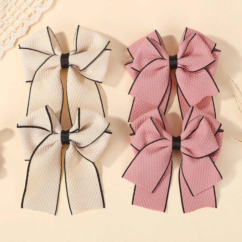2 Teile/satz Elegante Feste Band Bowknot Perle Haar Clips für Frauen Mädchen Koreanische Handgemachte Bögen Haarnadel Headwear Haar Zubehör