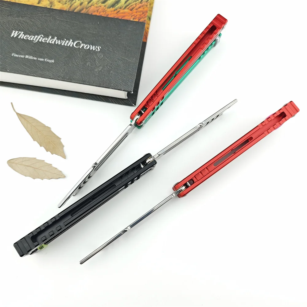 Balisong Training Folding Knife 440C Blade Aluminum Alloy Handle Outdoor Trainer Tanto EDC Pocket Knives Multi Tool