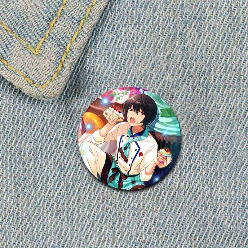 Cute Ensemble Stars Brooch Anime Tori Himemiya Rinne Amagi Icon Badges Cartoon Cosplay Badge Round Soft Button Pins for Backpack