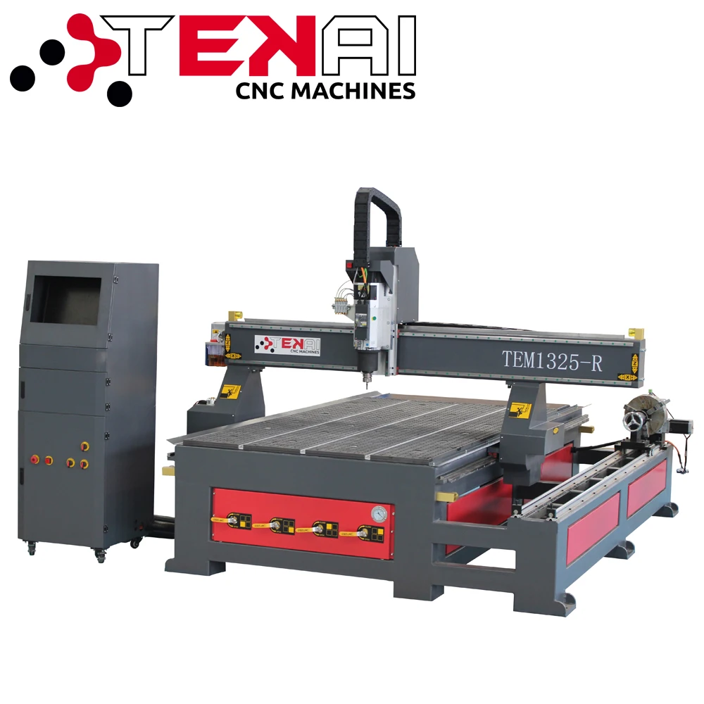 3d Model Stl Drill Machine Engraver 1325 CNC Woodworking Machine With Side Rotation Axis Wood Furniture Making