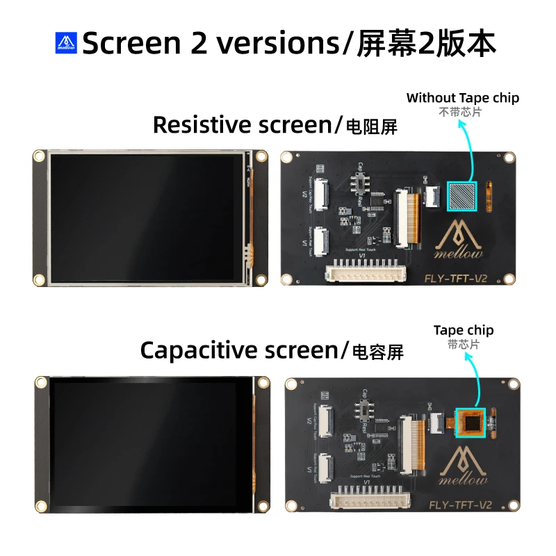 Mellow 3.5in 50fps SPI FLY TFT V2 Klipper Capacitive/Resistive Touch Screen For Fly Pi V2/C8/Raspberry Pi Zero/3B/4B 3D Printer