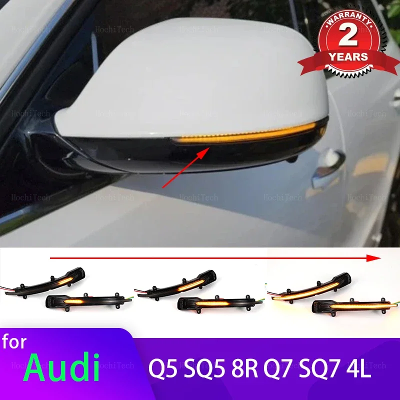 Dynamic Turn Signal LED Side Mirror Indicator Blinker Sequential Light for Audi Q5 SQ5 8R 2008-17, Q7 SQ7 4L facelift 2010-2015
