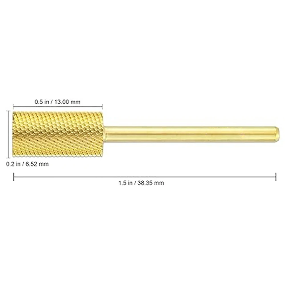 1 Stück professioneller Hartmetall-Nagelbohrer, 3/32 Zoll Schaftgröße – flache Oberseite, großer Zylinder, Hartmetall-Bit, feine Körnung – Nagelbohrer