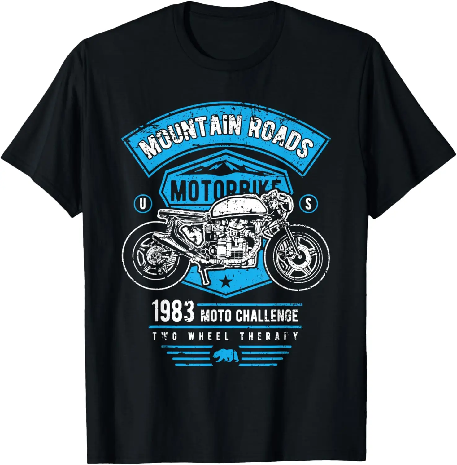 

Футболка Mountain Roads Motorcycle Challenge в стиле ретро с потертым дизайном, мотоциклетная футболка