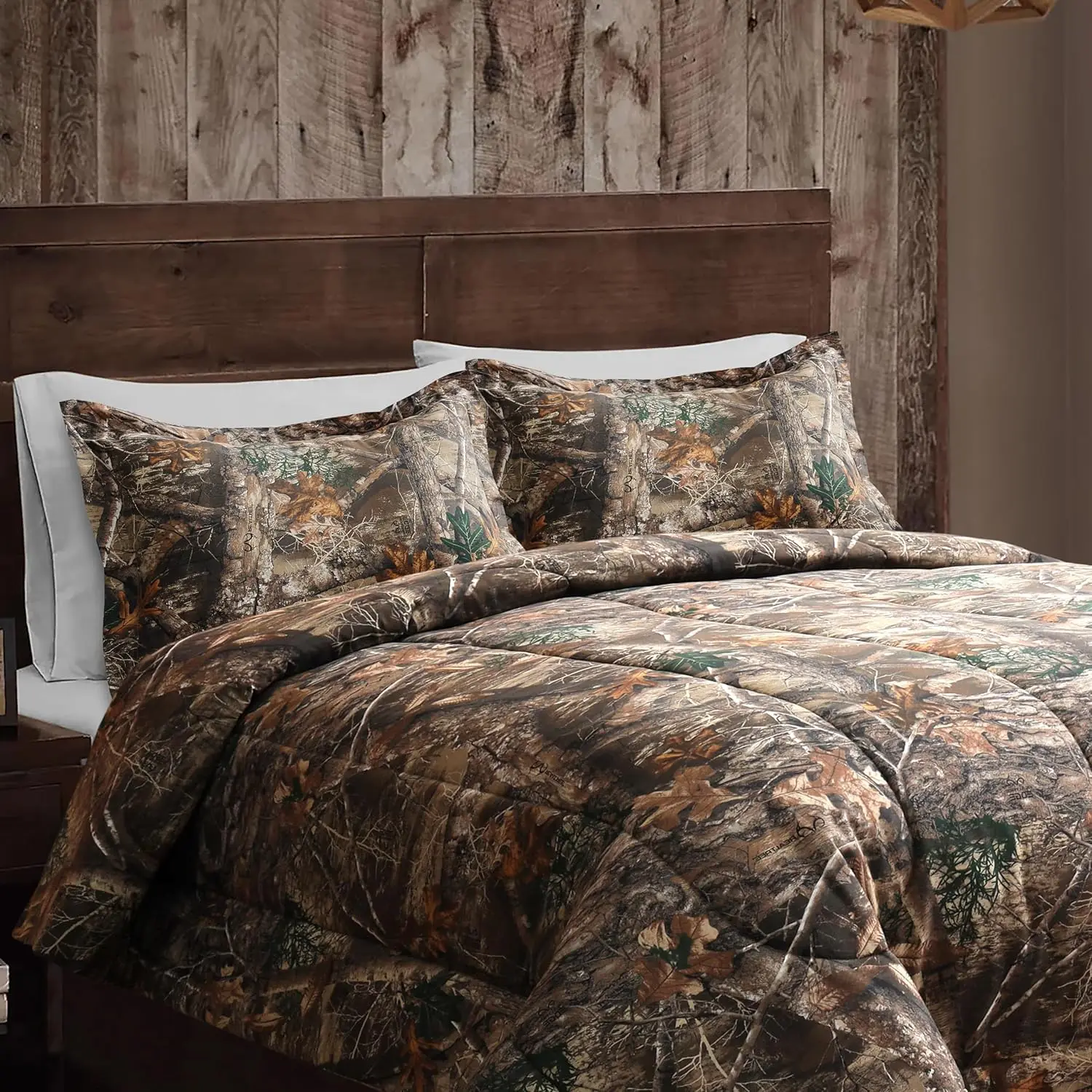 Realtree Edge Camo Full Comforter Set 3 Piece Polycotton Rustic Farmhouse Bedding with 2 Pillow Shams