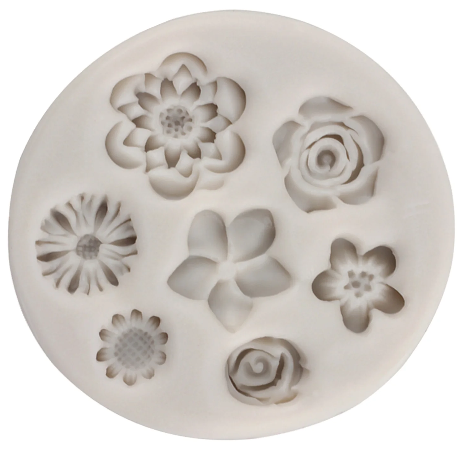 Variety Of Flowers Cake Border Silicone Mold Cupcake Topper Fondant Mould Cake Decorating Tools Candy Clay Resin Chocolate Molds