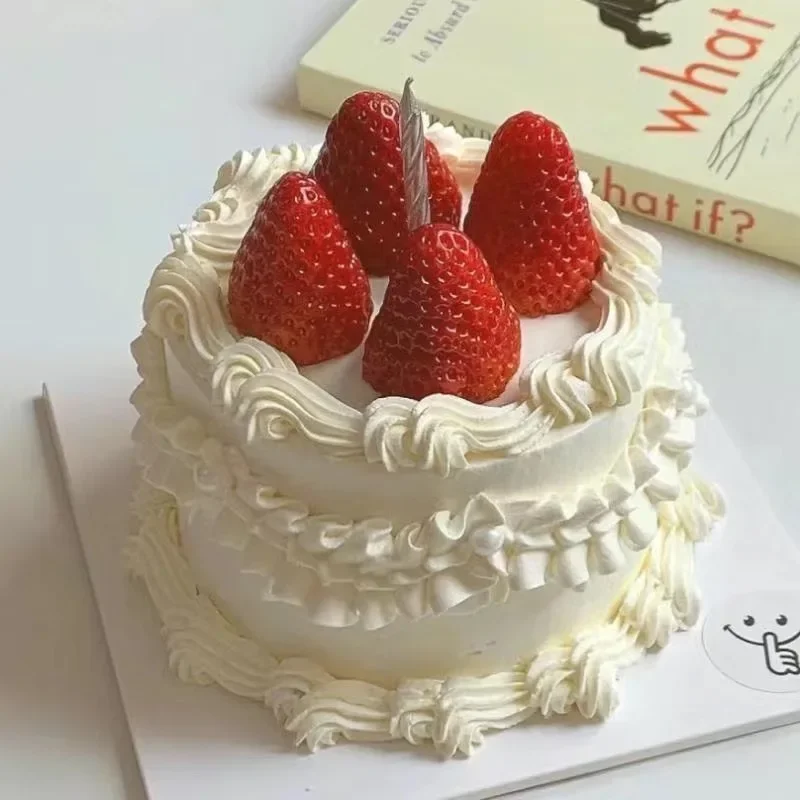 Simulation Cake Model Fake Birthday Cake Sample Cake Shop Showcase Display Decoration Birthday Party Crafts Photography Props