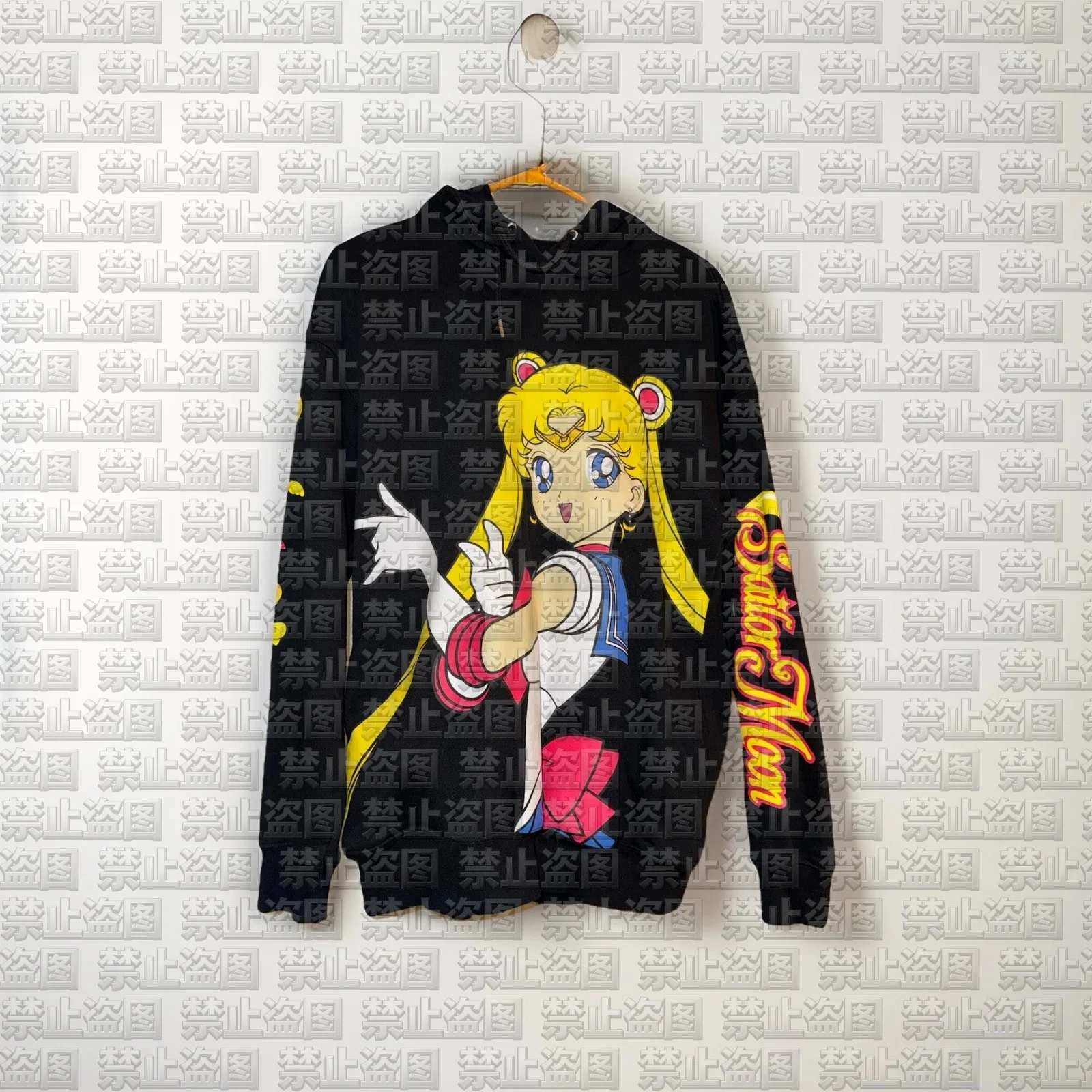 

2026 New Arrival Sailor Moon Usagi Tsukino Graphic Cotton Hoodie Casual Long Sleeve Sweatshirt with Sleeve Print for Streetwear