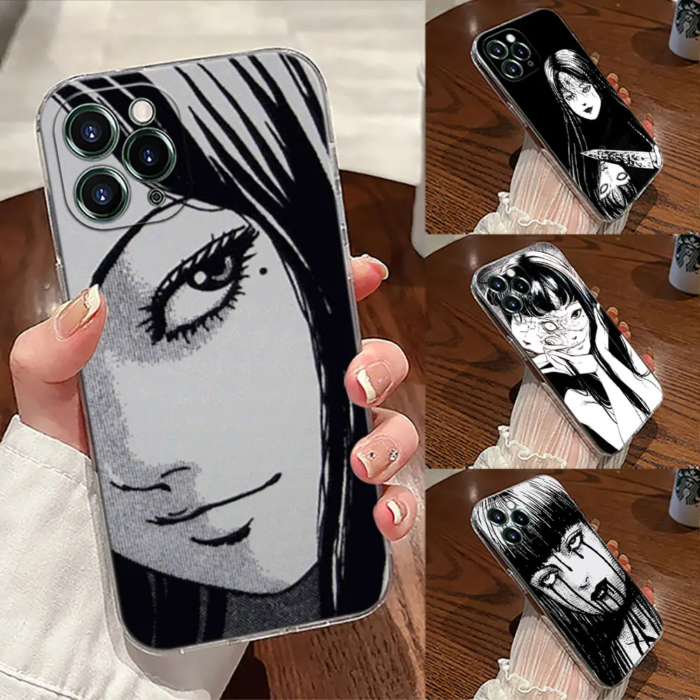 حافظة شفافة من الرعب الهزلي T-Tomies Junji Ito Manga لهاتف Apple iPhone 17 16 15 14 13 12 11 Pro Max Plus 16E 17Air