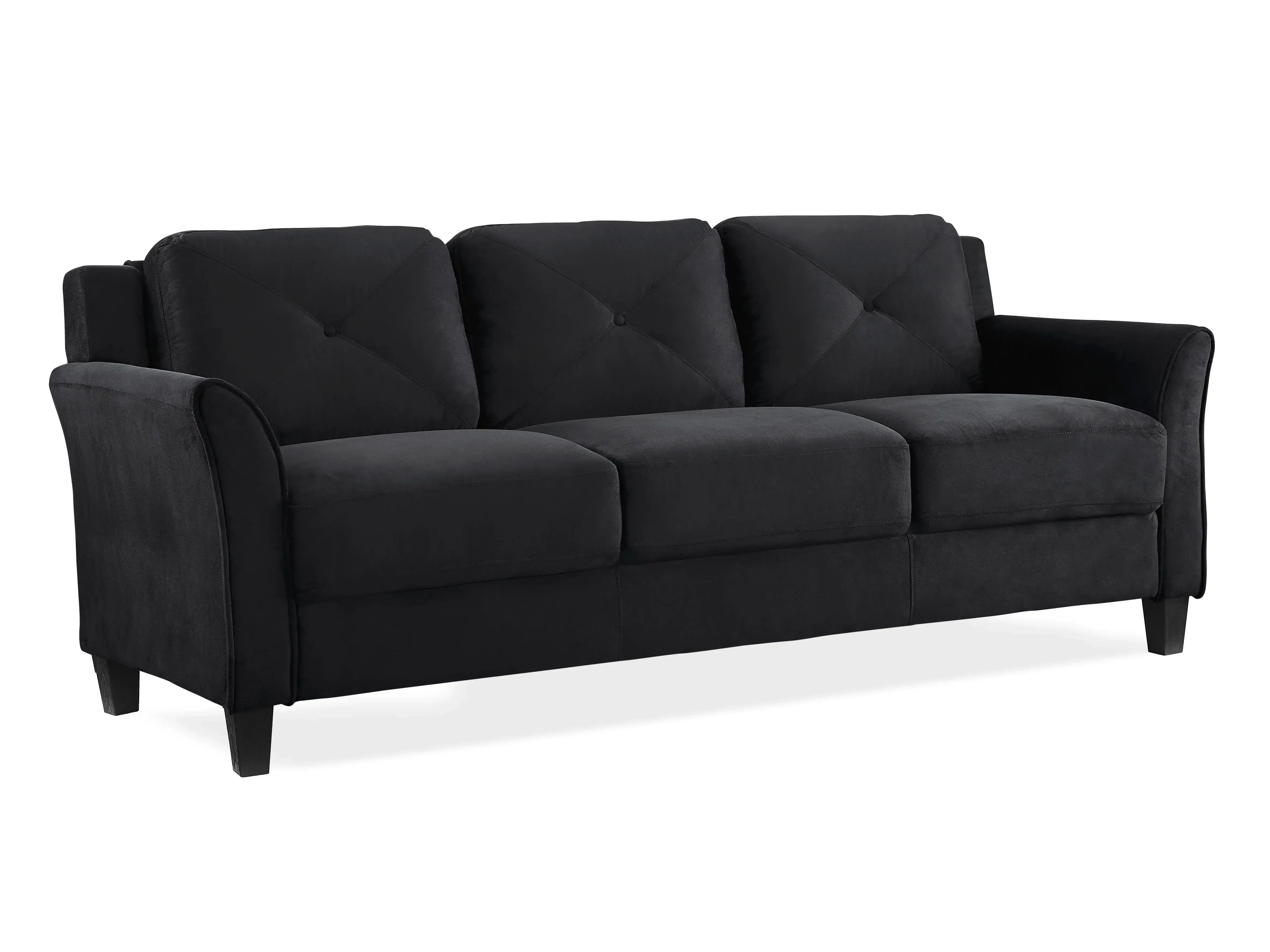 

Taryn Curved Arms Sofa, Black Fabric