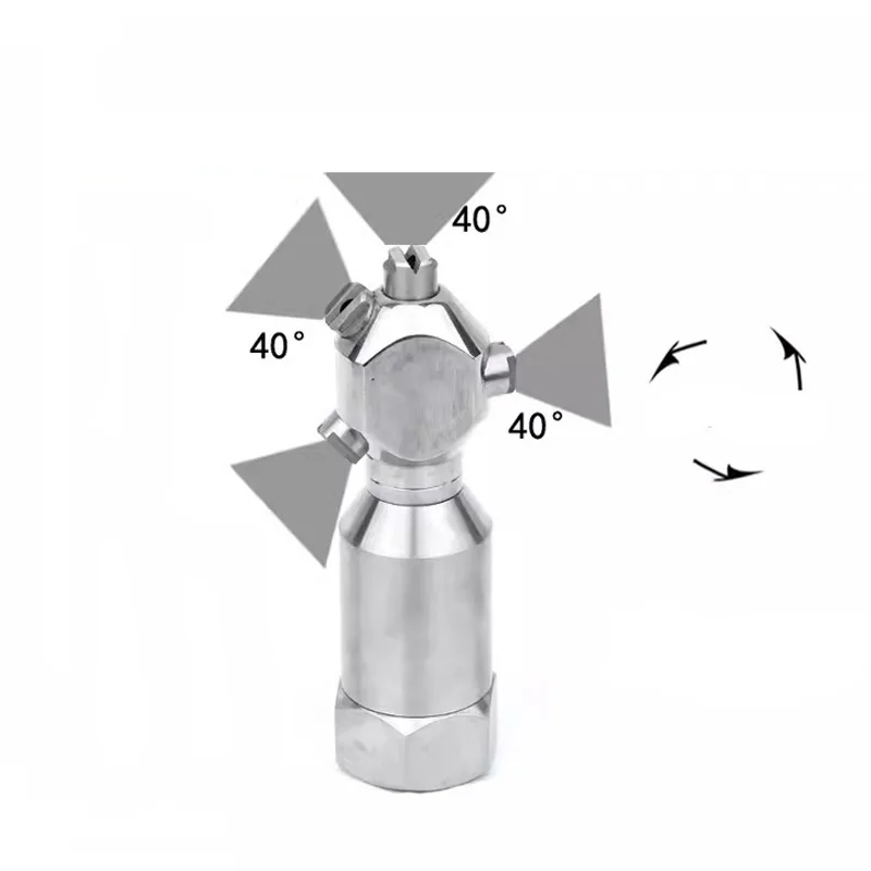 Tank Clean Nozzle four jet nozzle Fluid-driven 360° Auto-rotation for Barrels Chemical tanks Spary water Nozzle