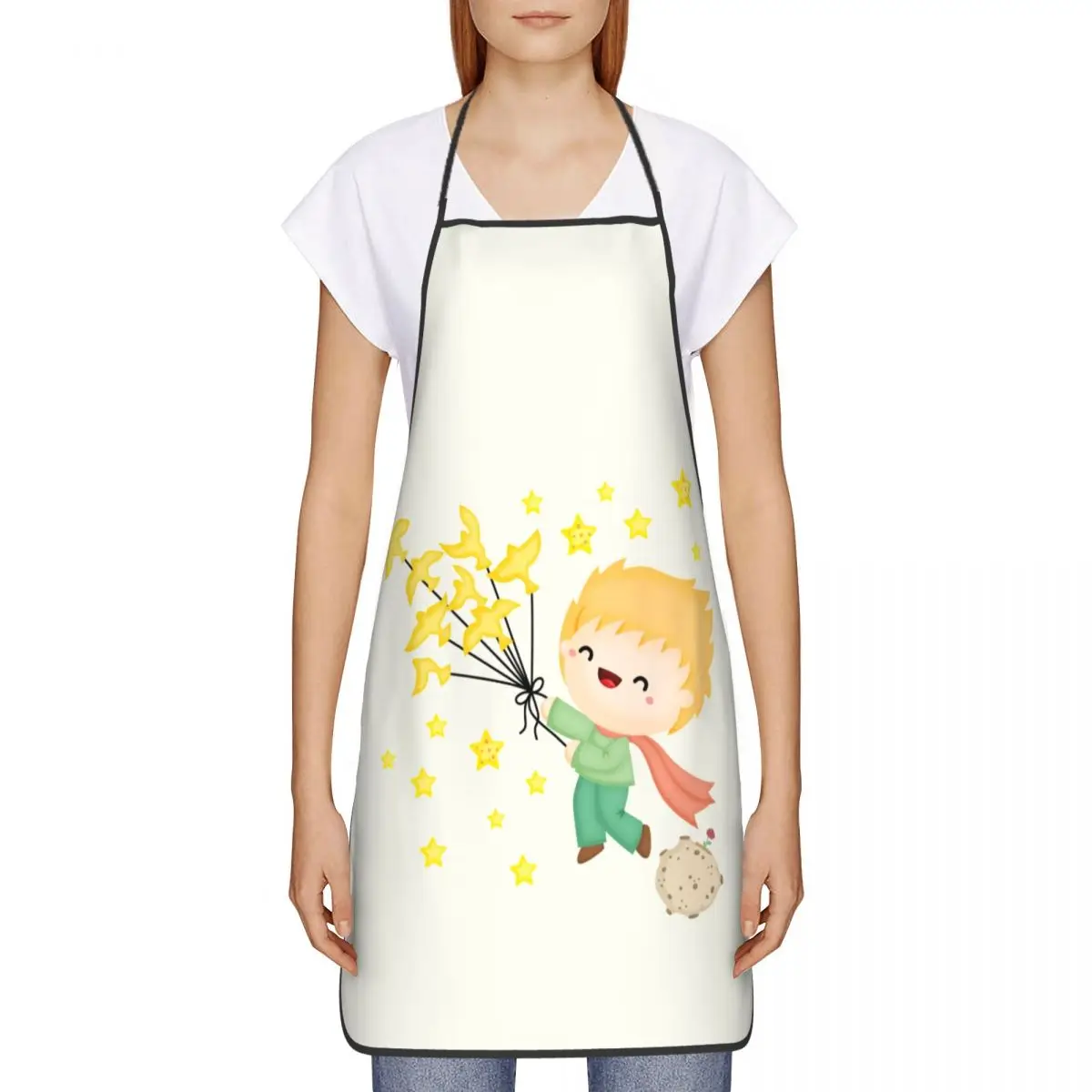 The Little Prince Flying With Birds Aprons for Women Men Le Petit Prince Adult Kitchen Chef Bib Tablier Cuisine Cooking Baking