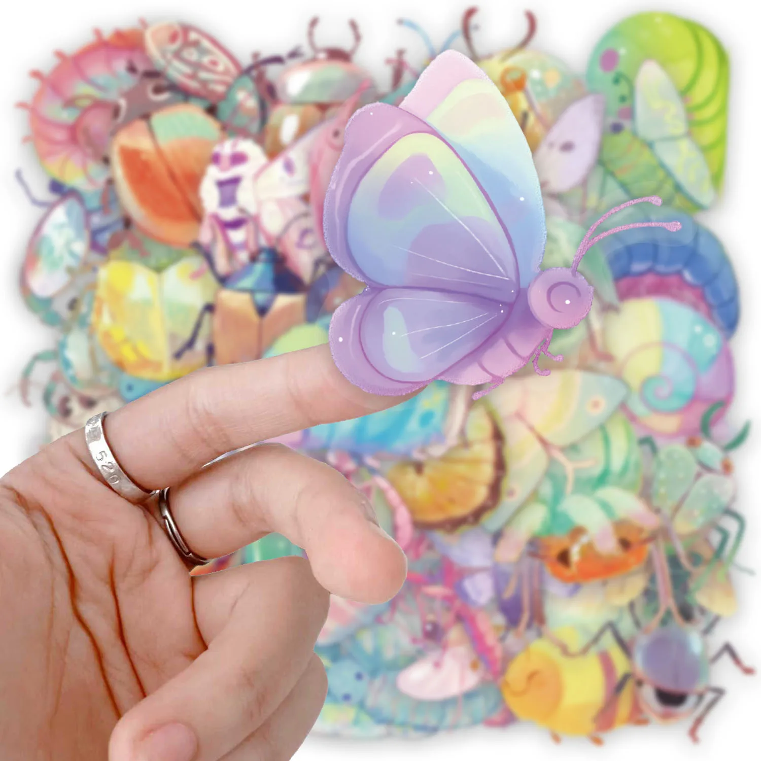50PCS Cartoon Cute Bug Fun Stickers DIY Phone Case Laptop Water Cup Computer Toy Stickers