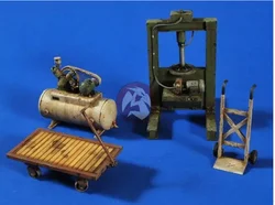 1/35 skala druckguss Harz DIY Modell Montage Kit Fräsen Maschine Luftpumpe Anhänger Schimmel Spielzeug Unlackiert Freies Verschiffen