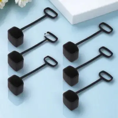 

6Pcs Kazoo Covers Black Durable Silicone Protective Dustproof Silicone Kazoo Cover Creative Practical Home Instrument Protector