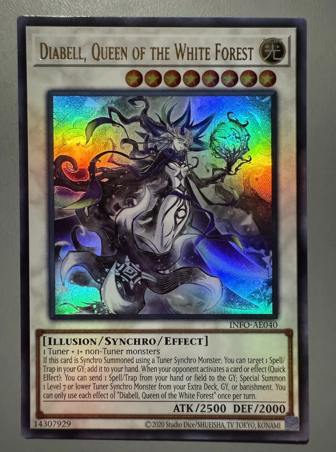 Yugioh KONAMI Duel Monsters INFO-AE040 Diabell Queen of the White Forest Ultra Asian English Collection Mint Card