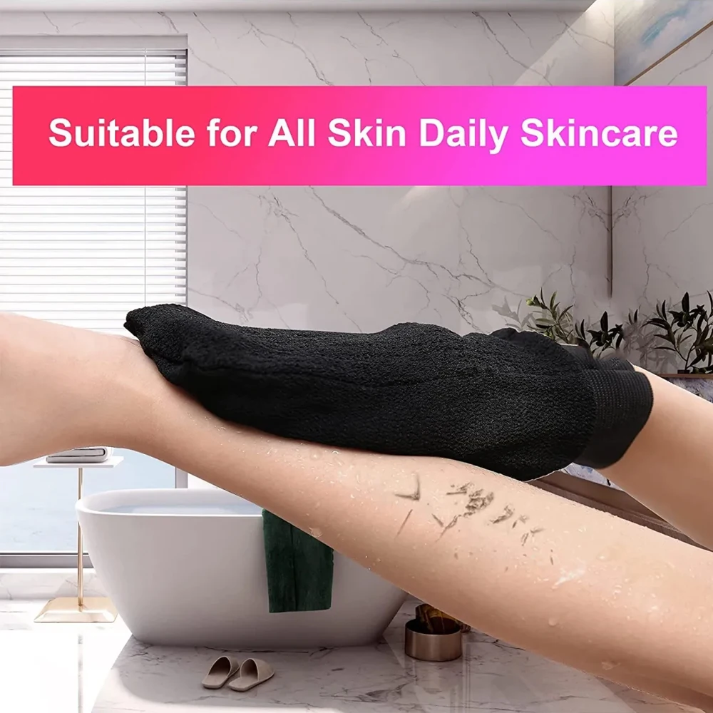 Deep Exfoliating Glove for Shower Removes Unwanted Dead Skin, Dirt and Grime and Keratosis Pilaris SPA Foam Body Massage