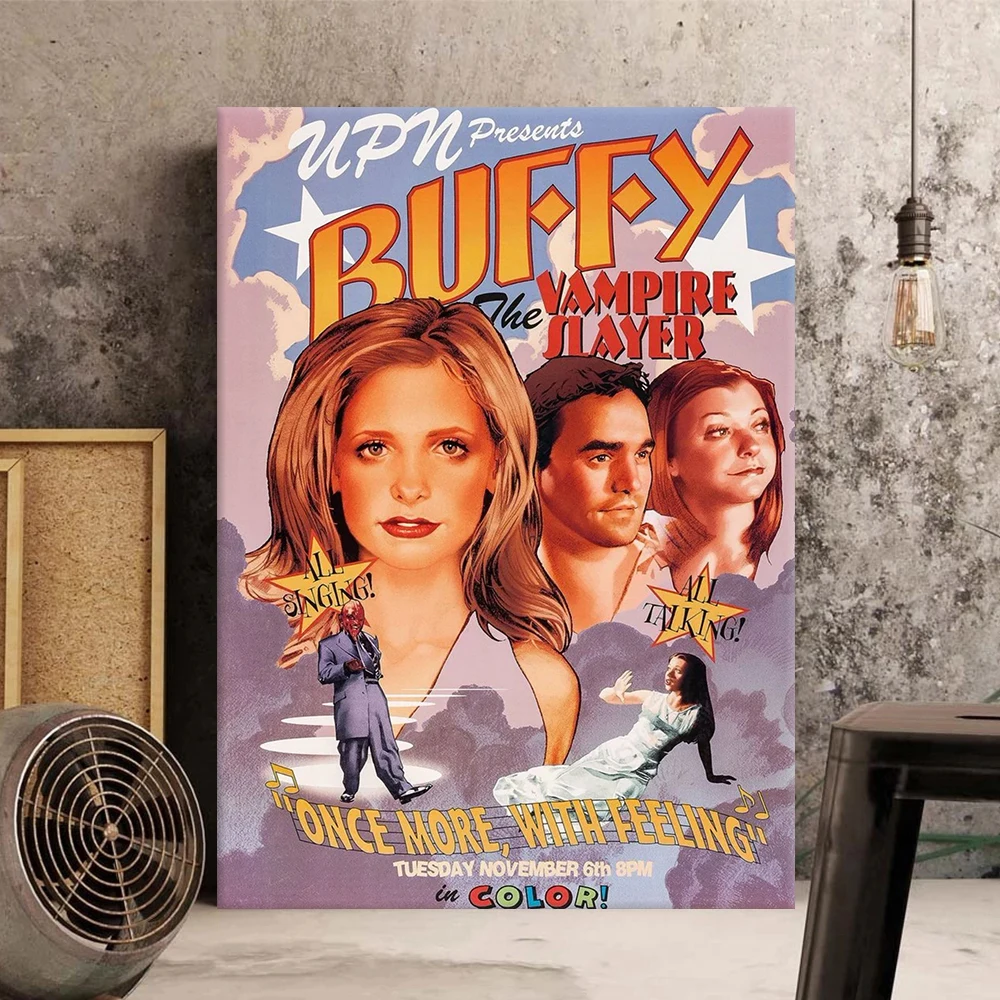 Buffy the Vampire Slayer Movie Poster Canvas Wall Art Print Retro Movie Decorative Painting for Home Room Decor Gift Unframed