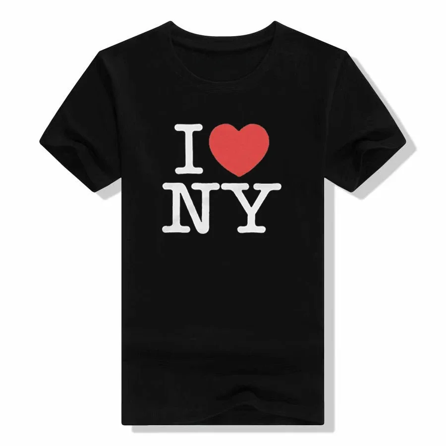 Refranes con letras estampadas para hombre y mujer, ropa de calle de estilo I Love NY, camisetas Unisex, camiseta de I Love New York, harajuku