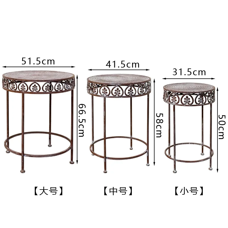 Foreign order retro old wrought iron outdoor terrace flower stand garden balcony courtyard decoration floor flower pot stand