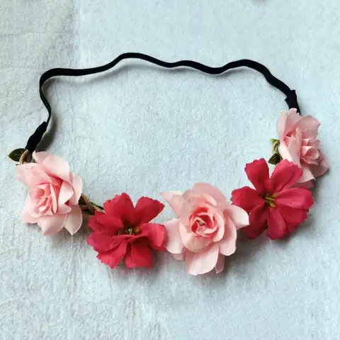 Handmade Flower Crown Braided Wreath Elegant Design Floral Garland Simulated Flower Sweet Wind Flowers Flower Headbands Wedding