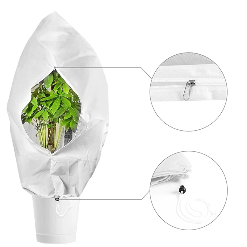 

8 Piece Fruit Protection Bags With Drawstring, Garden Netting Plant Covers White 3.3 Ft X 2.6 Ft For Vegetables Fruits Flower
