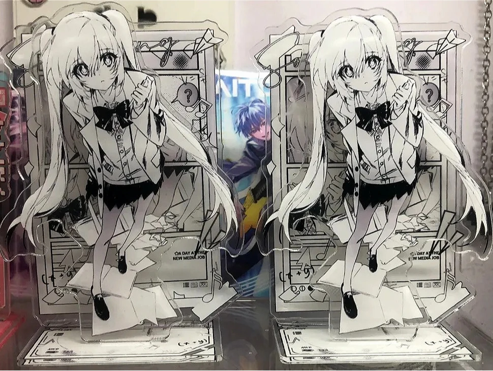 

Hatsune Miku Anime Figures Stand Model Plate Acrylic Flight Figures Plate Desk Decor Standing Desktop Decoration Cos Friend Gift