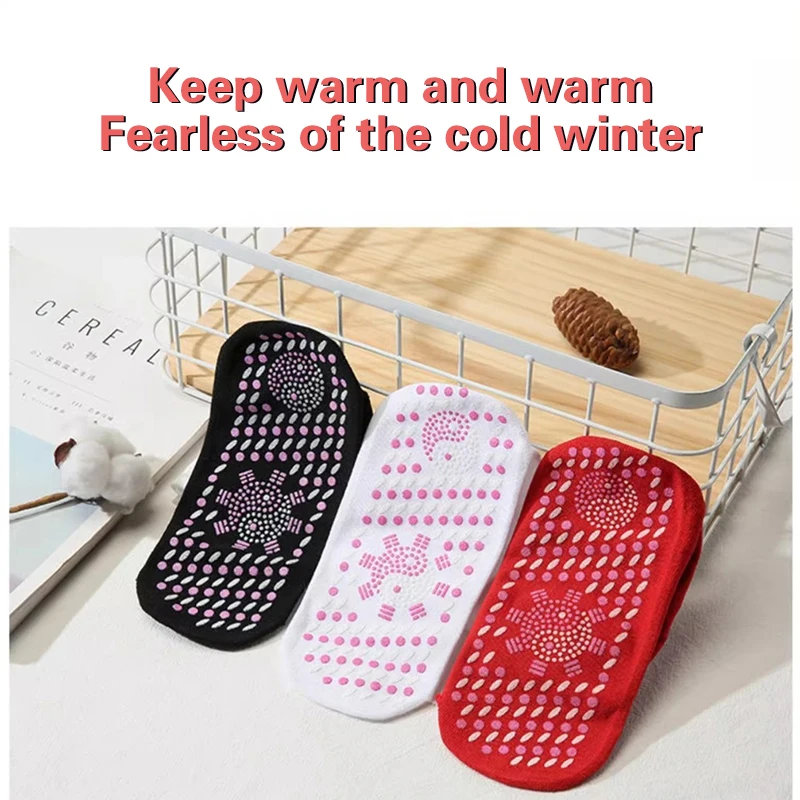 1 Pairs Tourmaline Self-Heating Socks Winter Warm Thermal Health Care Socks Slimming Health Short Sock Magnetic Therapy Sock