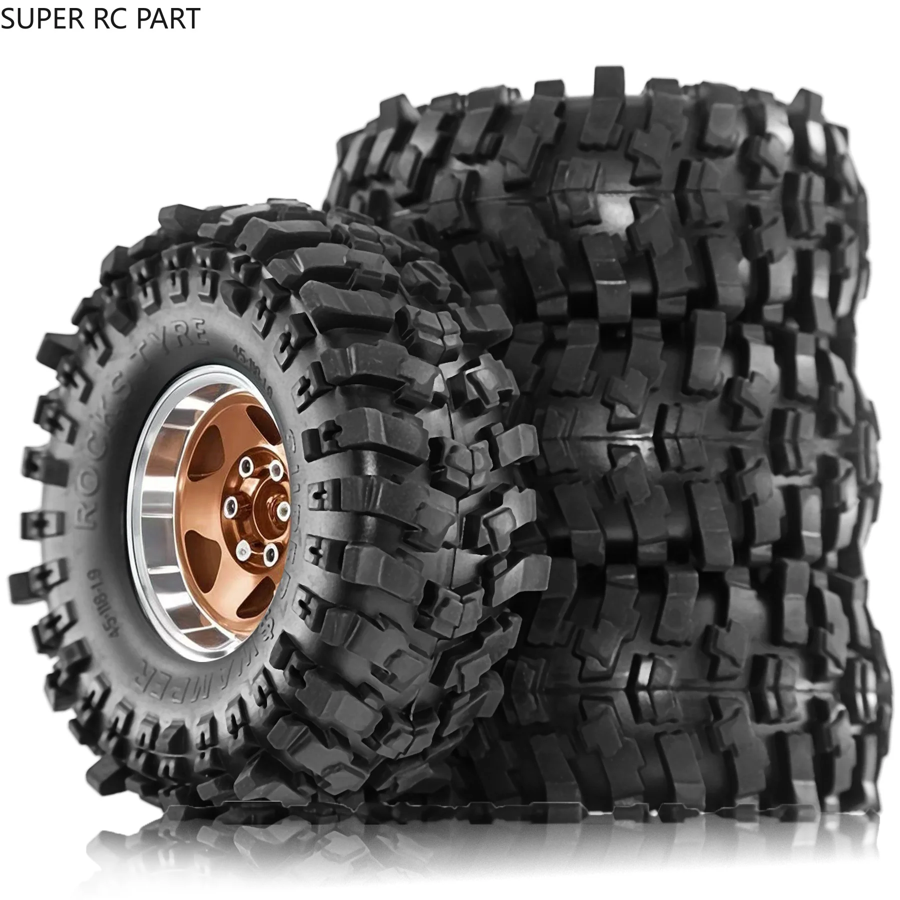 

4PCS 1.9in Super Soft Rubber Tires for 1/10 TRX4/6 SCX10 II/III AXI03007 Gen7/8 D90 VS4-10 RC Crawler High Grip