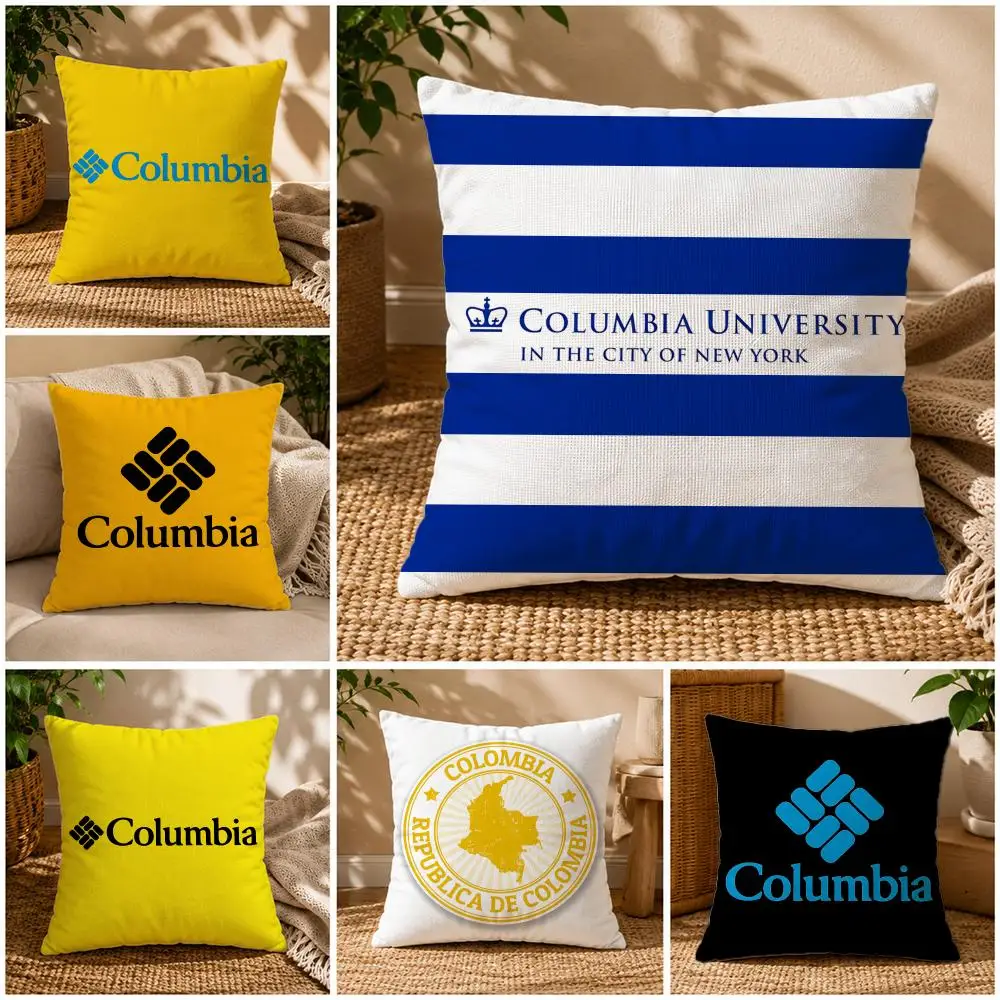 Brand-ColumbiaS Cushion Cover Soft Short Plush Zippered Cushion Covers 40/45/50cm Square Decor for Sofa Home