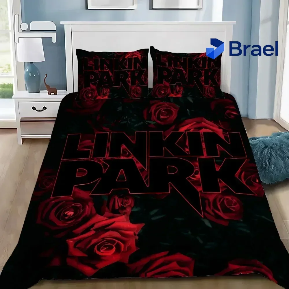 Exquisite 3D Print Duvet Cover Pillowcase Bedding Set Rock Band Linkin P-Park Adult Boy Girl Bedroom Decoration Children Single